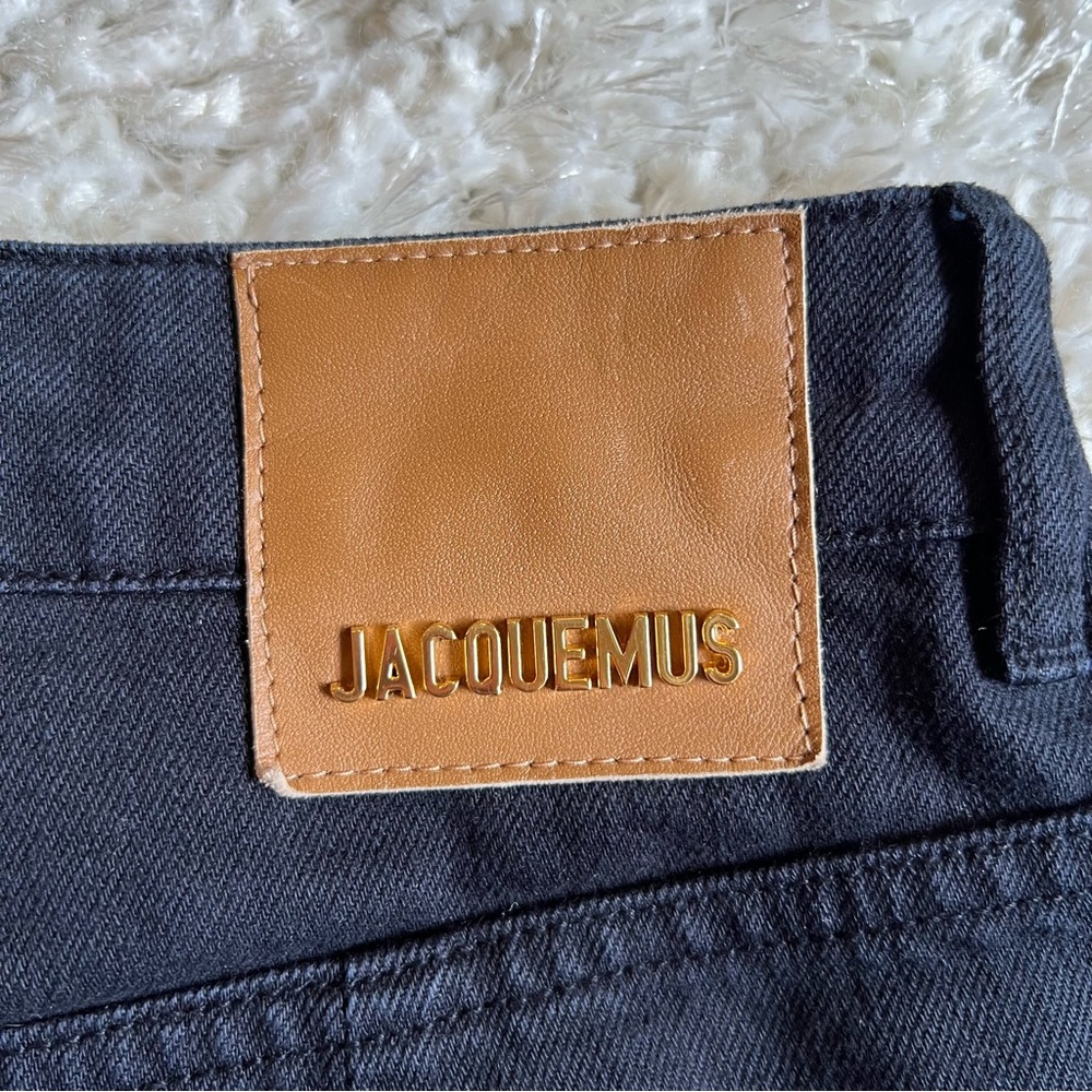 Jacquemus La Riviera Wide Leg Cropped Jeans in Black Size 27 - Picture 9 of 12